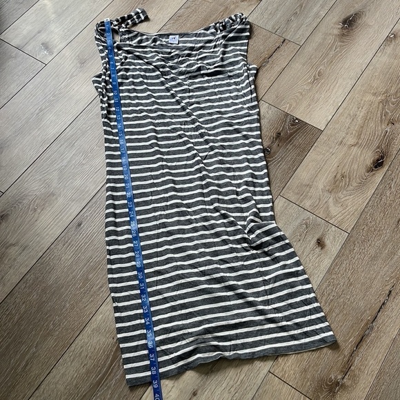 Peruvian Connection Striped Gray Dress with Tie Sleeve Detail - Picture 12 of 12